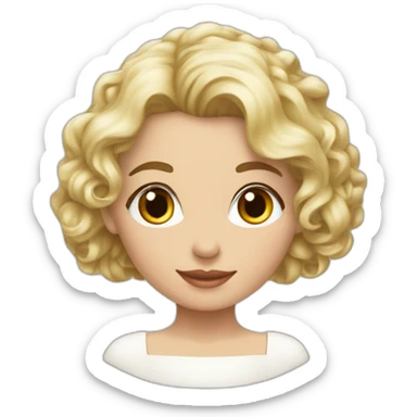 Mariage fille blonde bouclé et garçon cheveux brun sticker