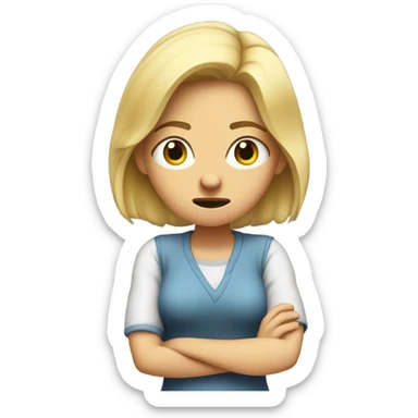 frustrated blonde girl sticker