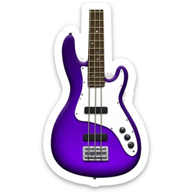 Purple 4 string bass guitar  sticker
