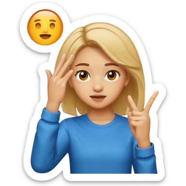 A girl dabbing sticker