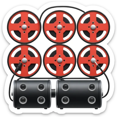 concert black Cable reels connected do a speaker sticker