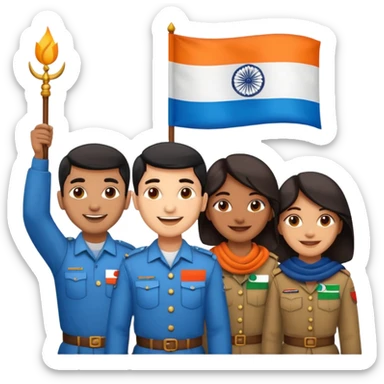 Indian Freedom fighters with the indian flag sticker