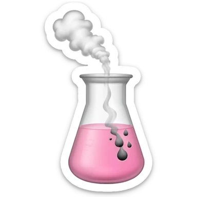 pink beaker with smoke no face one tube sticker