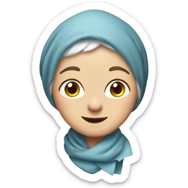 A cute granny with her head wrapped around a hankerchief sticker