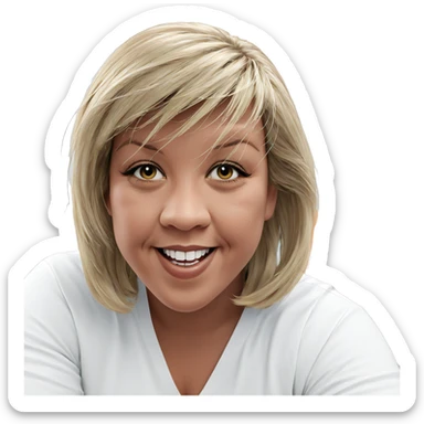 smiling girl with blonde hair sticker