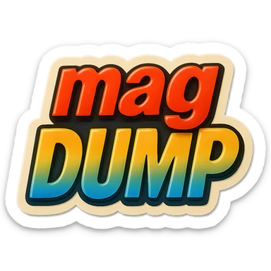 a logo, resembling that of a video tube site, for the text: "mag DUMP" sticker