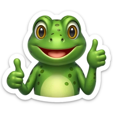 Frog winking with thumbs up sticker