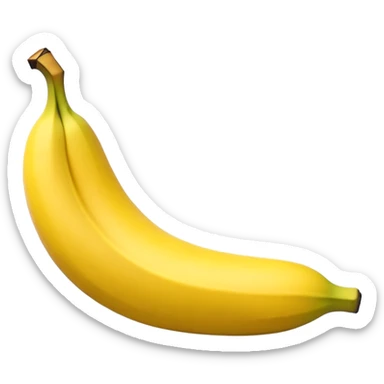 3D emoji of the letter 'L' shaped like a banana, with yellow peel texture, slight curve, and glossy emoji style. sticker