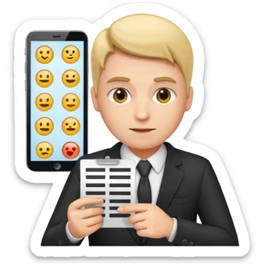 businessperson checking boxes on a digital registration form emoji sticker