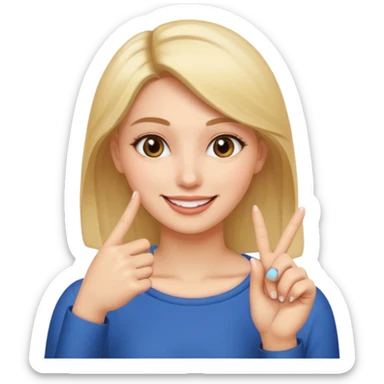 Casi como el primero, pero que no sean dos dedos, y que ese dedo solo este como el 2 dedo de la segunda mujer sticker