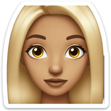 Pretty girl with tan skin, dark eyes and hair, long lashes and winged eyeliner sticker