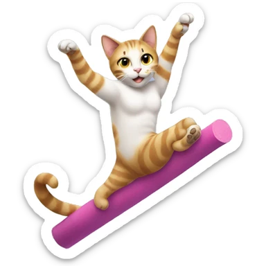 Cat doing gymnastic sticker