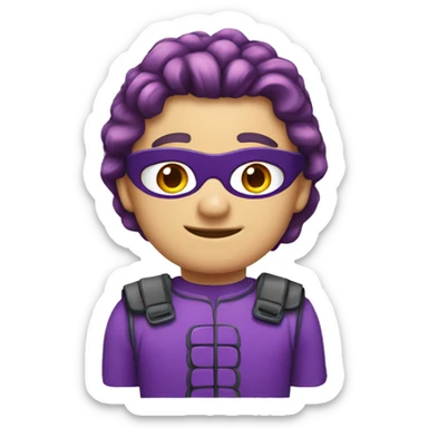 4 super héros habillés en violet sticker