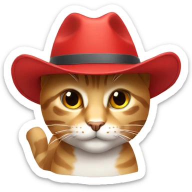 un gato con sombrero rojo sticker