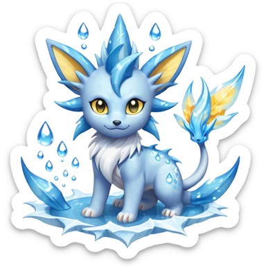 Solgaleo-Amaura-Vaporeon-fusion-hybrid-creature  sticker