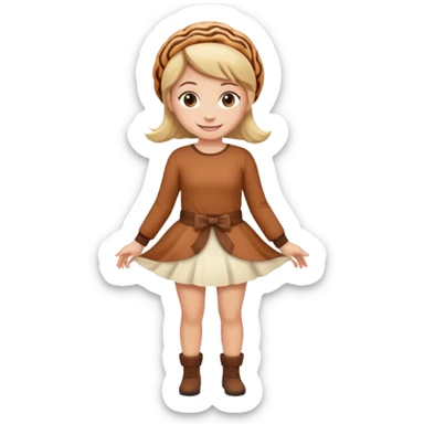 A girl full body. When a cinnamon roll outfit. sticker
