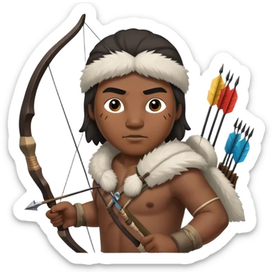 Inuit hunter holding bow and arrow sticker