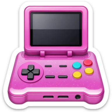 glittery pink 90s retro game console sticker