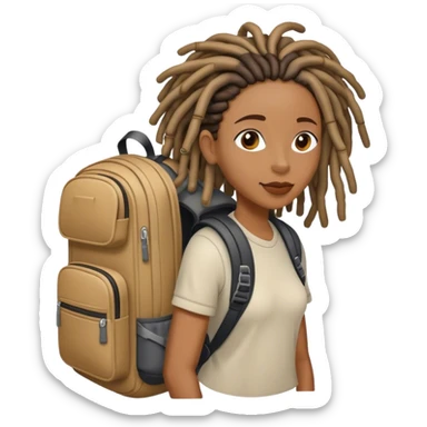 Black woman with locs traveling  sticker