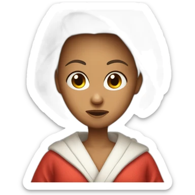 mother in red bathrobe angry  sticker