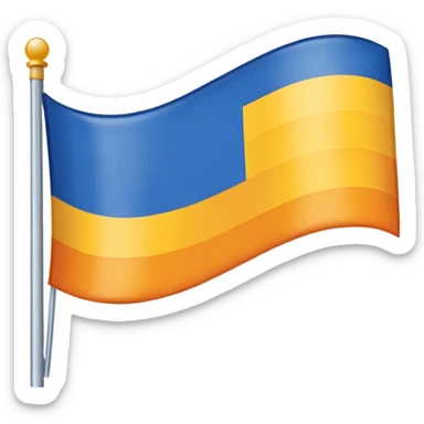 A flag whit darkblue, blue, white, yellow and orange and has 5 stripes white in the middle, blue in next to white left, yellow next to white right, orange next to yellow right, dark blue next to blue left sticker