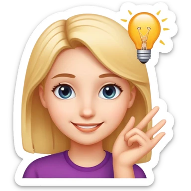 Girl with genius idea sticker