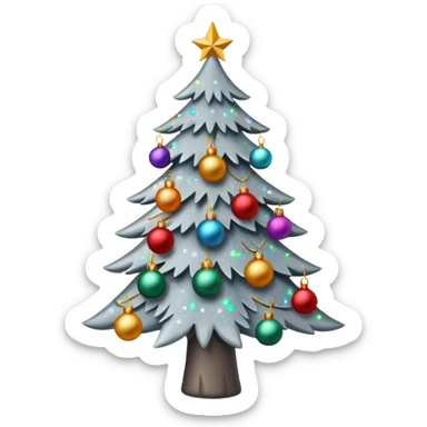 generate gray color christmas tree sticker