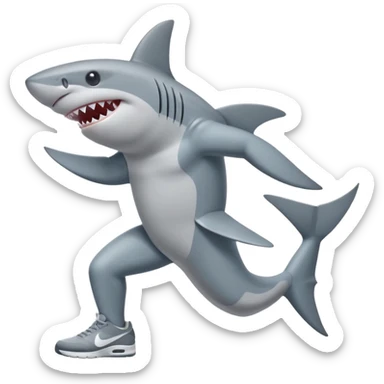Shark with Nike shoes Dancing  sticker
