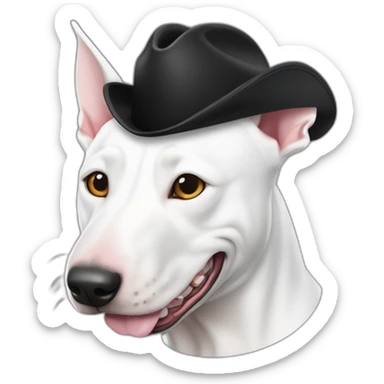 perro bull terrier pirata color blanco con mancha en ojo derecho negra sticker