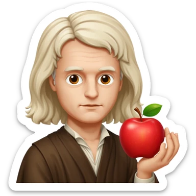 isaac newton with apple' sticker