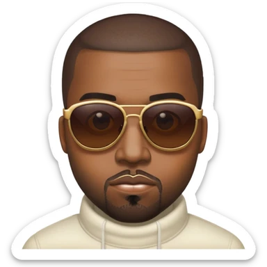 face inspired by Kanye West, wearing sunglasses sticker