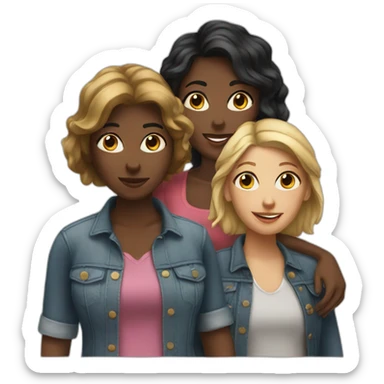 three female friends sticker