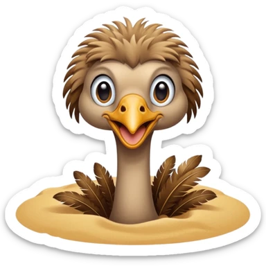 ostrich head in the sand sticker