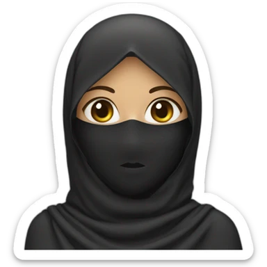 A girl wearing a niqab  sticker