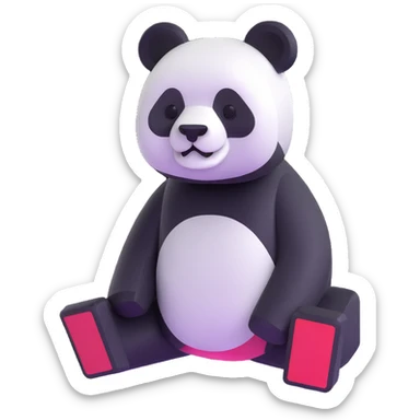 minecraft panda, blocky, 3d sticker