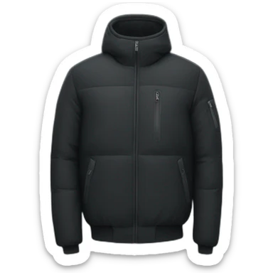 a black down jacket with "corteiz" marked on the left at the pectoral level sticker