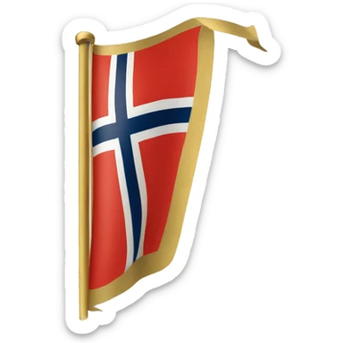 Golden norwegian flag sticker