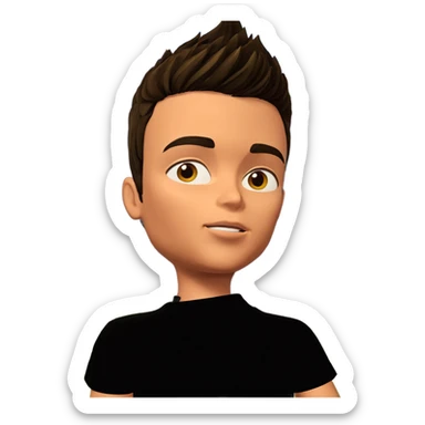 boy under tree with shirt sticker