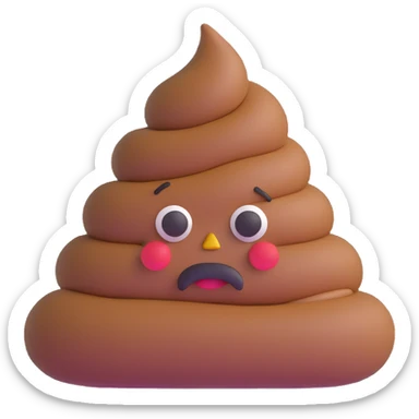 frowning poop sticker
