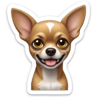 chihuahua NEGRO gritando sticker