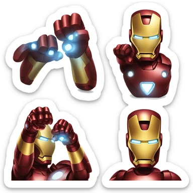 Thumbs down emoji iron man sticker