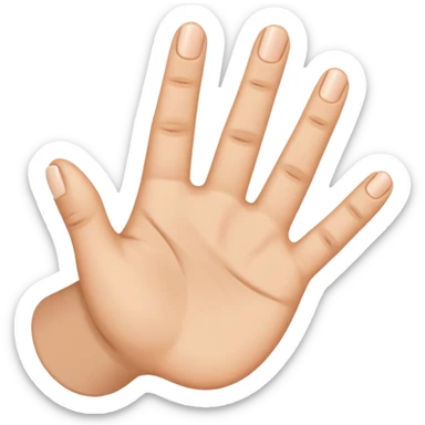 The thumb, index and middle finger showing sticker