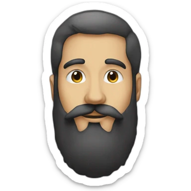 Shiloutte of a beard man, paint only with pencil sticker