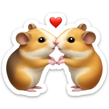 Two hamsters kissing sticker