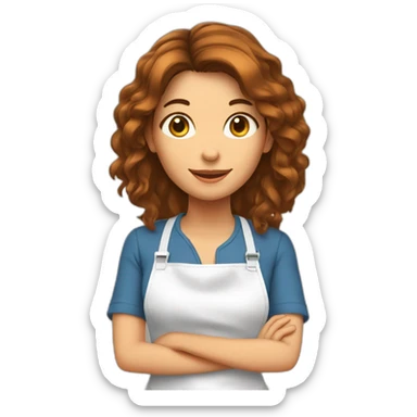 Une fille avec des cheveux bruns en train de cuisiner sticker