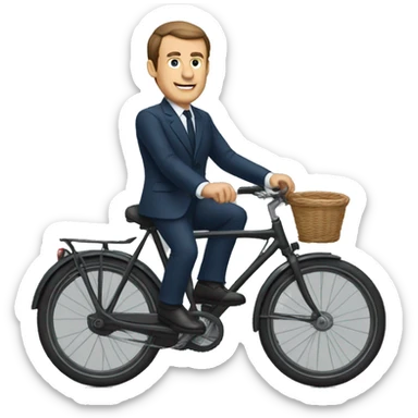 macron en vélo sticker