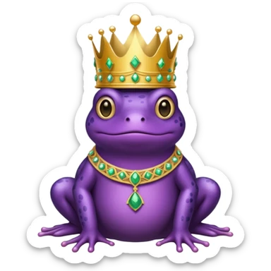 purple frog in royal outfit gown sticker
