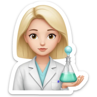 girl cosmetologist, thoughtful expression, soft colors, beauty clinic vibe sticker