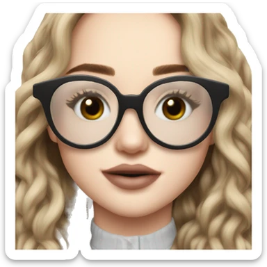 Sabrina Carpenter com óculos de grau estilo aviador transparente sticker