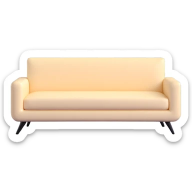 minimalist modern cream colored sofa sticker